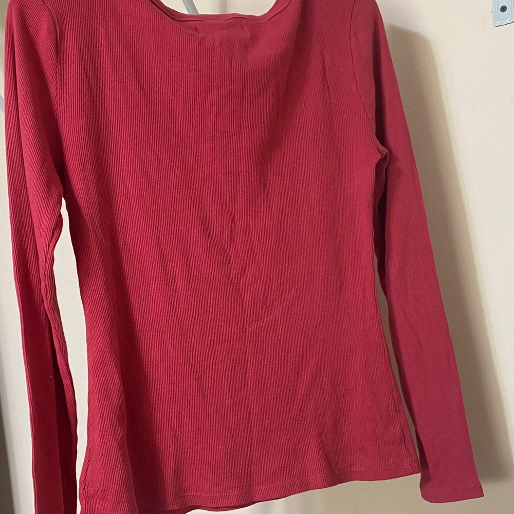 Lucky Brand Women's Crimson Long Sleeve Tee